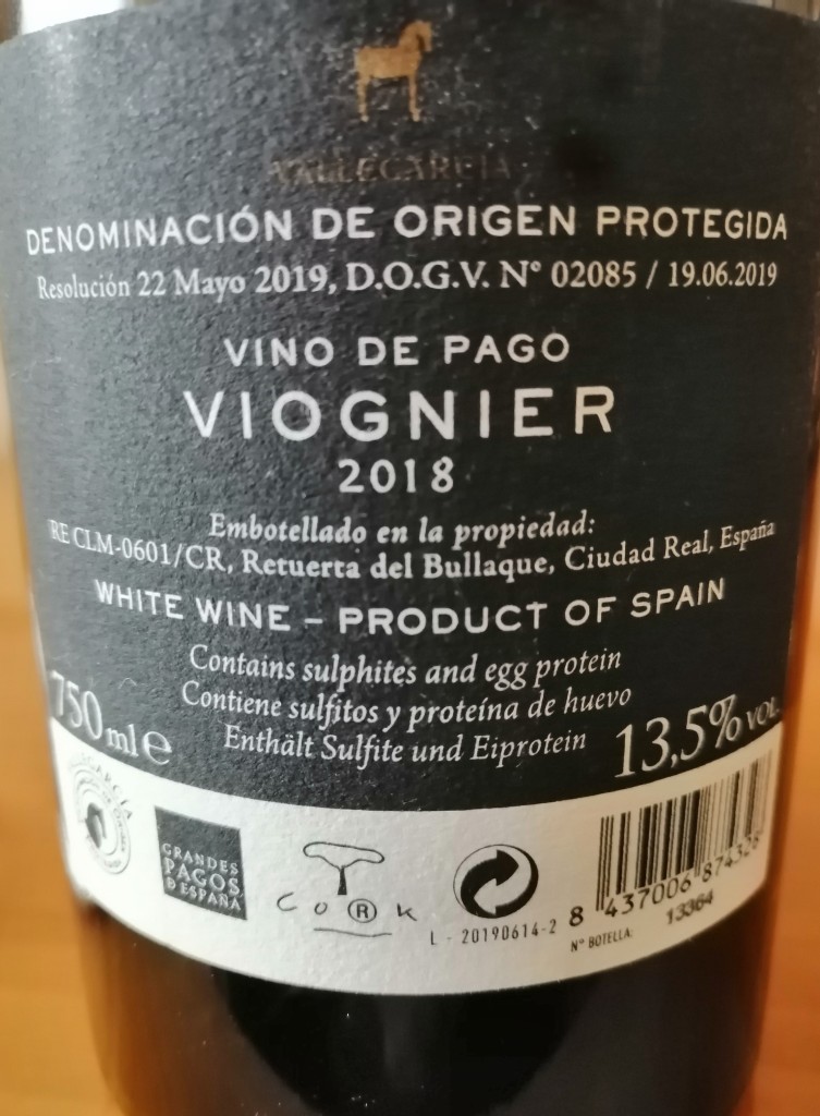Vallegarcía Viognier trasera